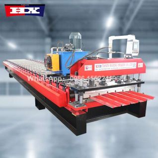 Trapezoidal metal roof panel machine